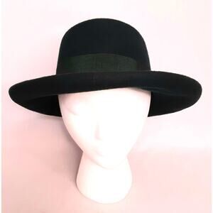 Street Smart By Betmar Vintage Wool Hat Dark Green Felted Wool Curved Brim